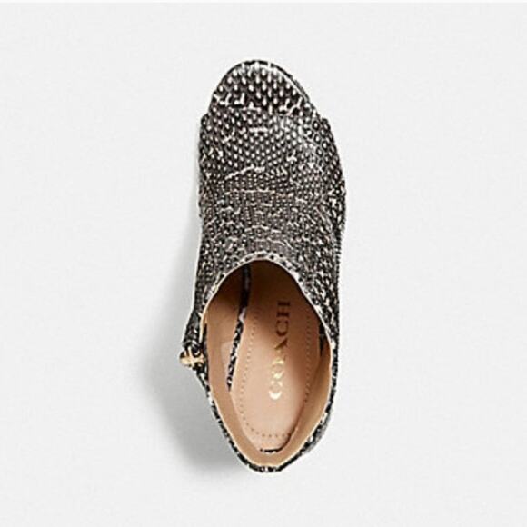Coach Remi Tan Snakeskin Ankle Booties 6 NIB - Picture 3 of 6